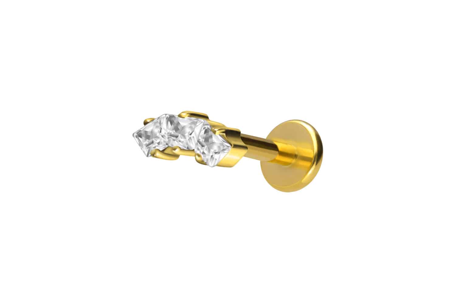 Titan Labret mit Innengewinde EINGEFASSTE KRISTALLTRAPEZE